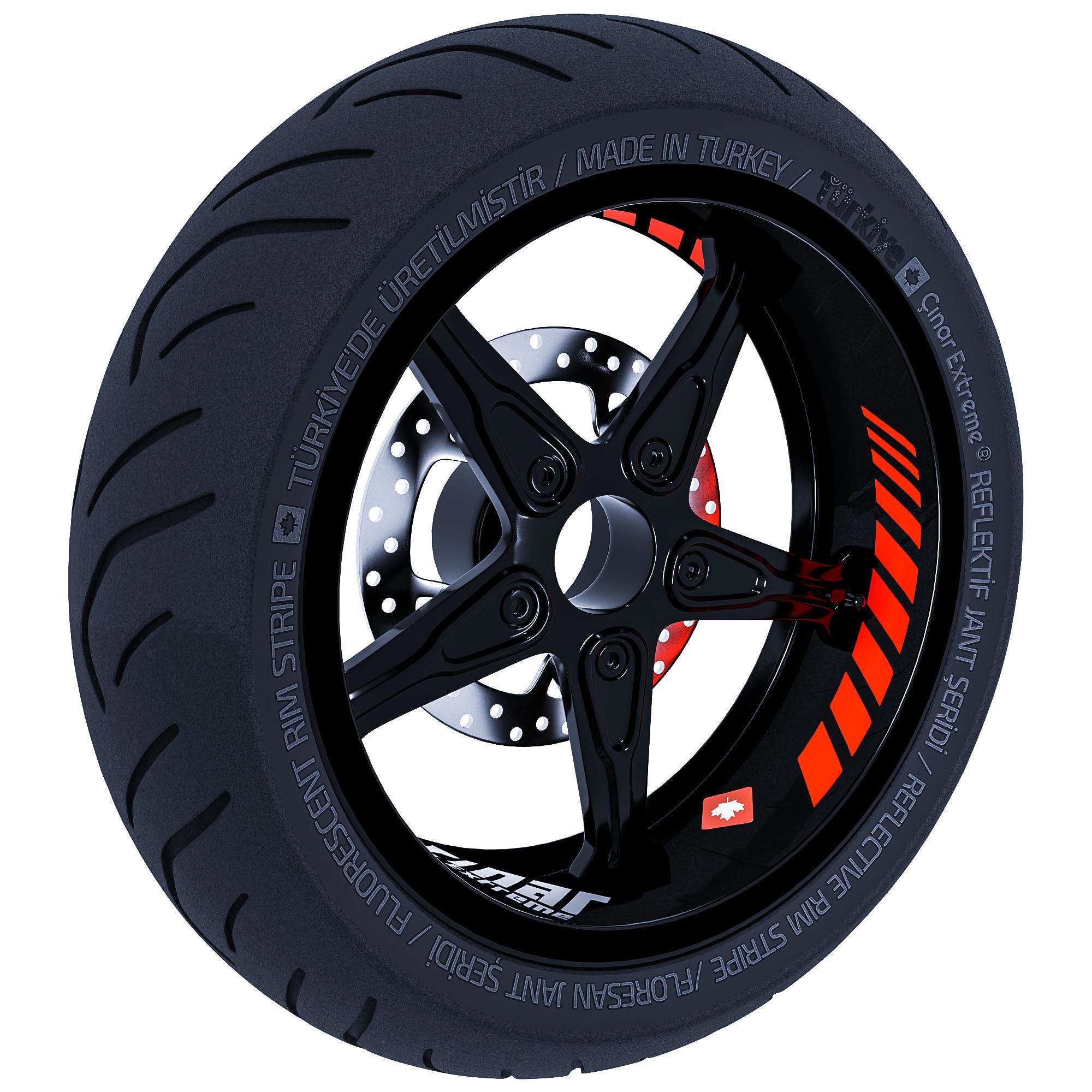 Çinar Extreme Gp Racing Floresan Turuncu İç Jant Şeridi Sticker  