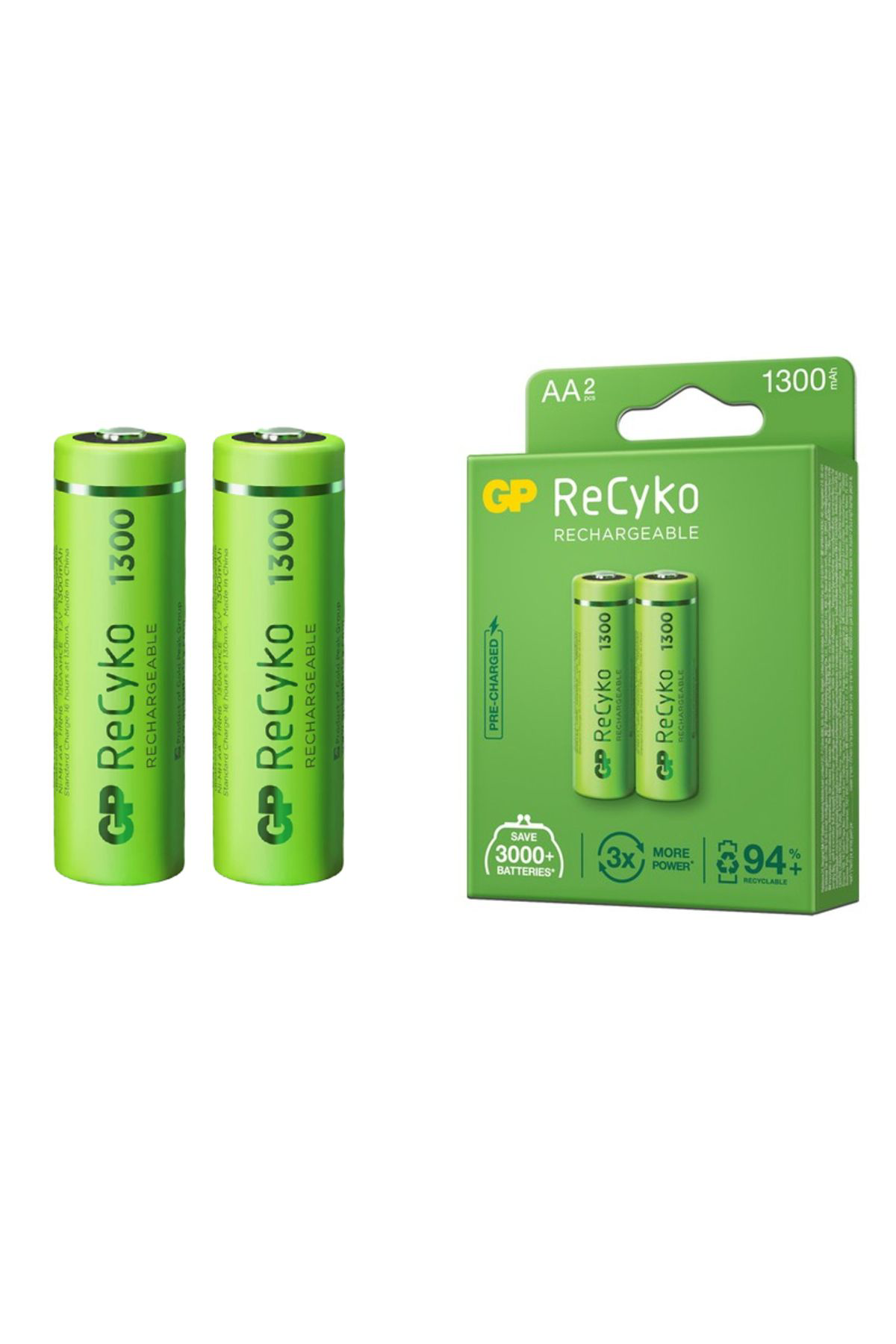 Ok Aksesuar Gp Recyko 1300 Mah R6 Aa Şarjli 2Li Kalem Pil Gp130aahce-2Eb2 (Gp
