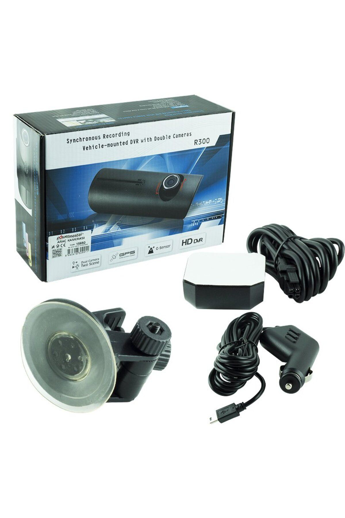 Ok Aksesuar Gpsli Çift Kamerali Araç İçi Dvr Kamera Set (32 Gb Kart Destekli)