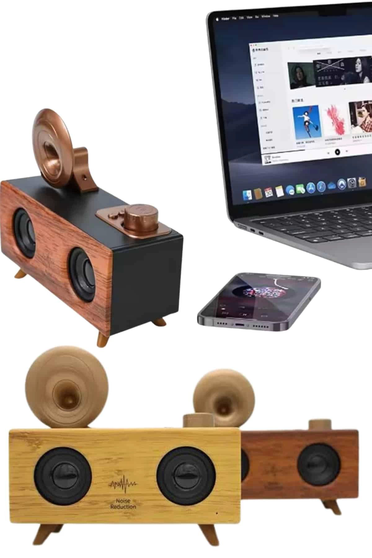 Yusuftex Gramafon Nostaljik Radyo Yüksek Ses Kalitesi Usb Tf Kart Aux
