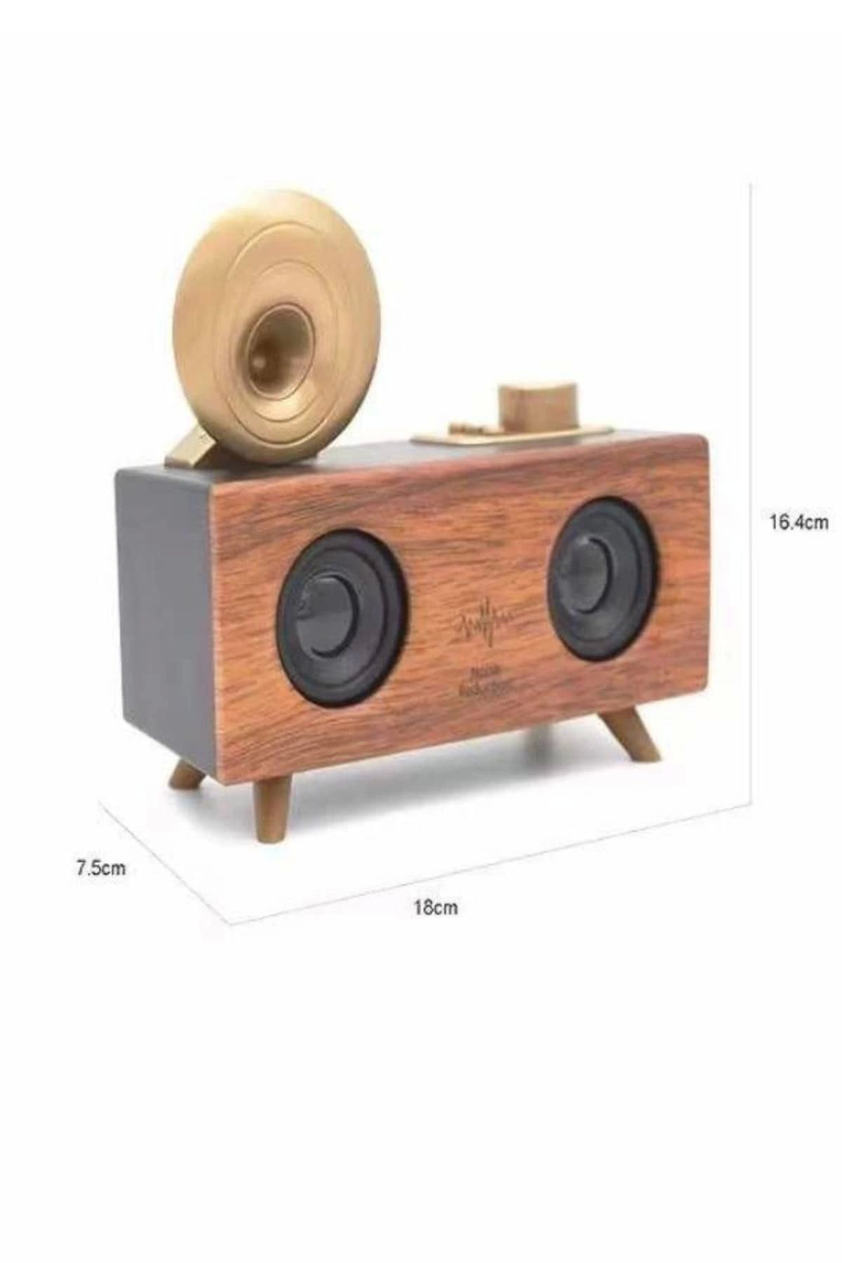 Yusuftex Gramafon Nostaljik Radyo Yüksek Ses Kalitesi Usb Tf Kart Aux
