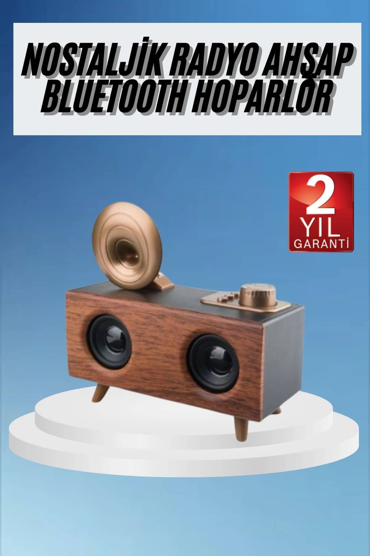 Yusuftex Gramafon Radyo Bluetooth Hoparlör Nostaljik Radyo Fm Radyo