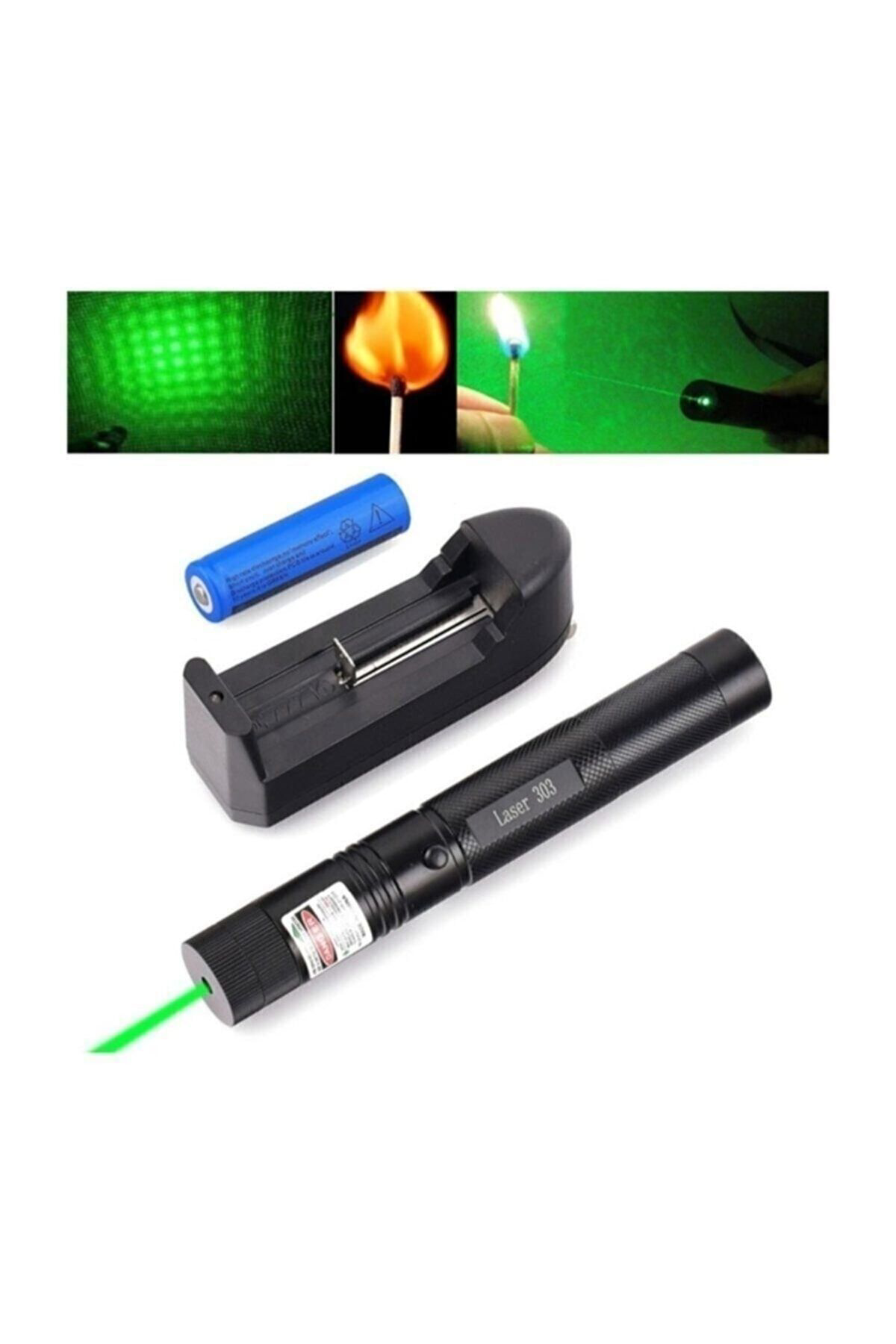 Michio Green Laser Pointer Şarjli Güçlü Yeşil Lazer Metal Kasa Büyük Laz