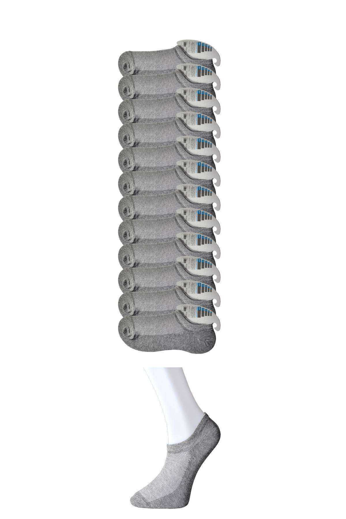 Just Cheap Store Gri Erkek Görünmez Çorap 12 Çift