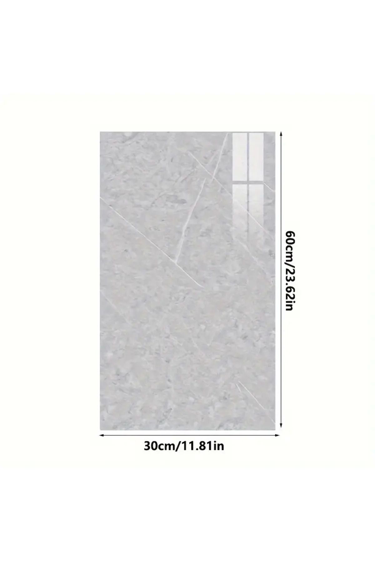 Cexos Gri Mermer Desenli Alüminyum Plastik Duvar Sticker - Cbt3398-5337