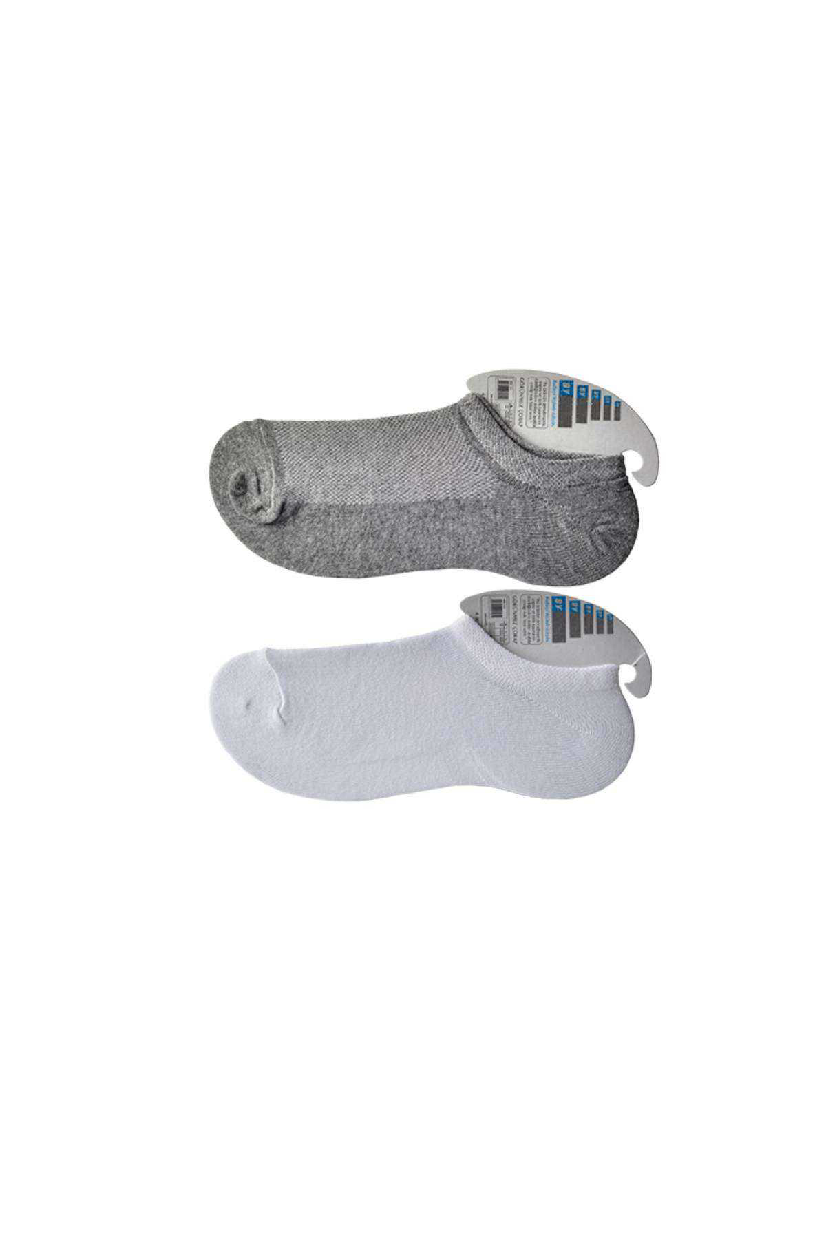Just Cheap Store Gri Ve Beyaz Erkek Görünmez Çorap 9 Çift
