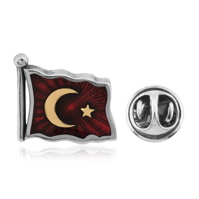 Stillove Gümüş Türk Bayraği Rozet Sl3325