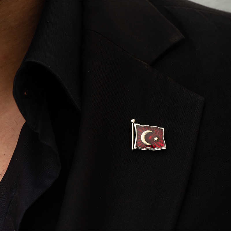 Stillove Gümüş Türk Bayraği Rozet Sl3325