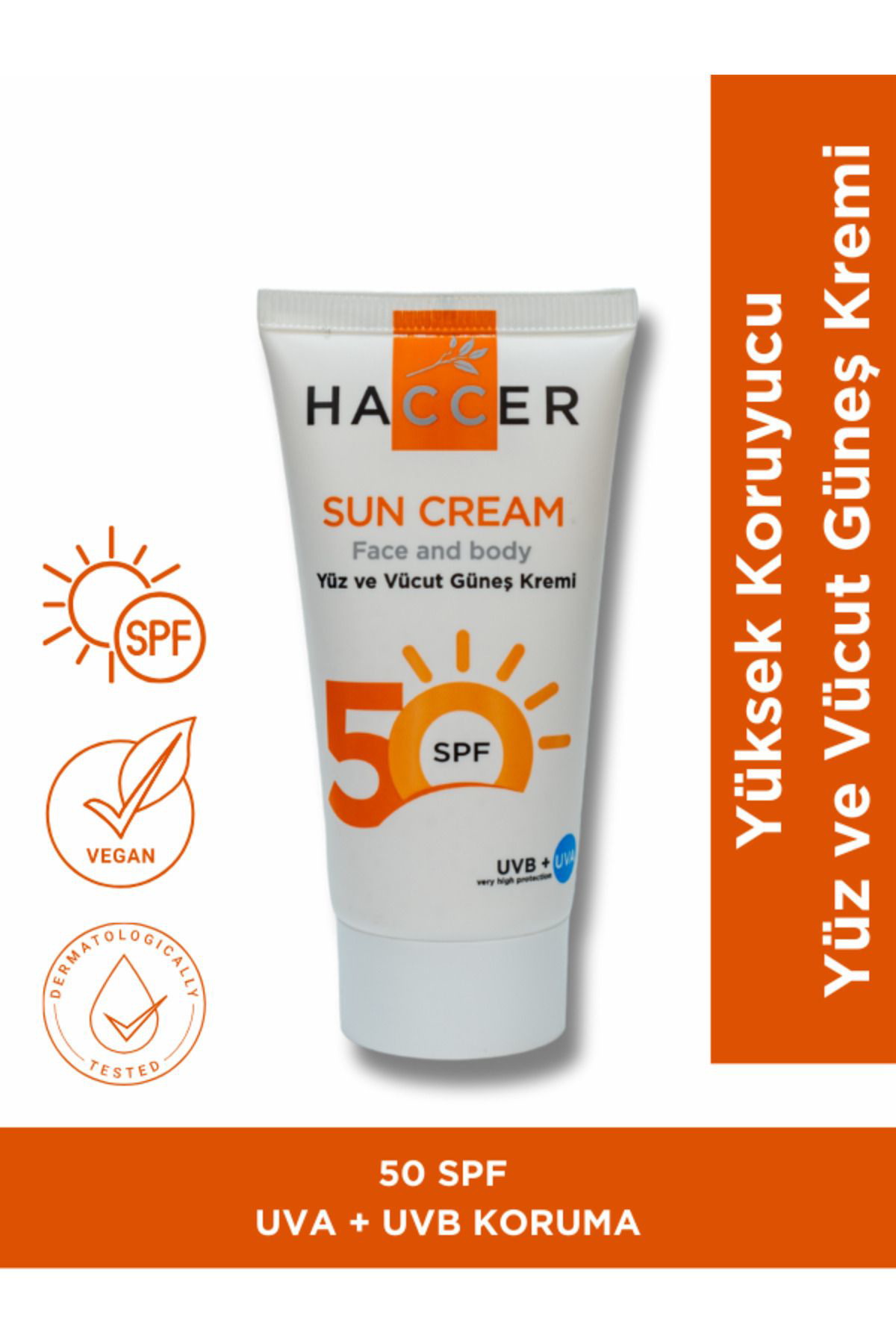 Haccer Güneş Koruyucu Krem Spf 50 150Ml
