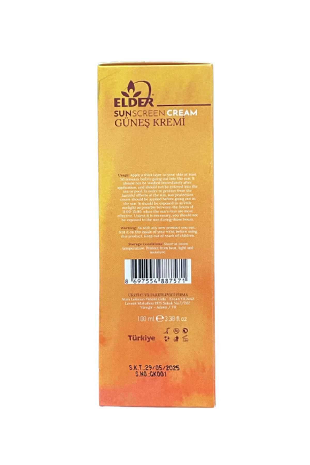 Elder Güneş Kremi Yüksek Koruma Spf 50 100 Ml 50 Faktörlü