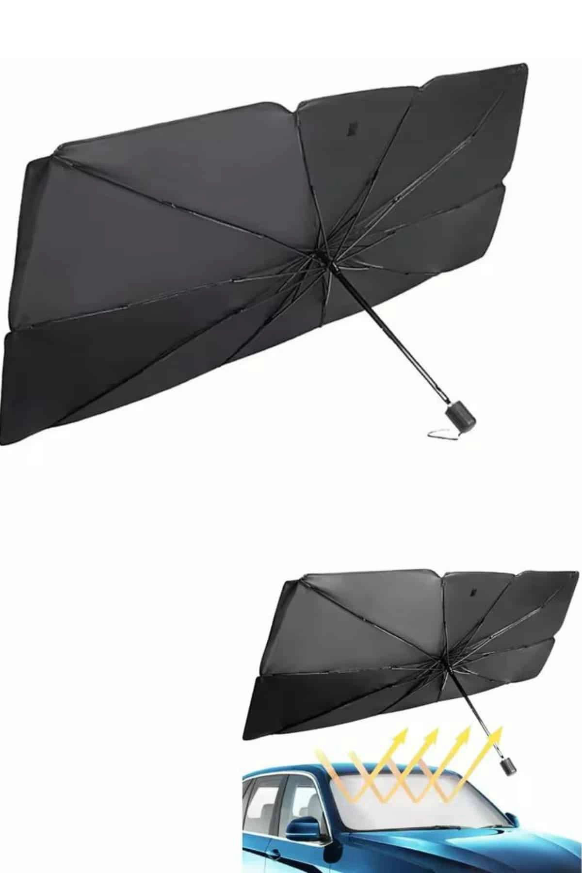 Yusuftex Güneş Önleyici Katlanabilir Oto Araba Güneşlik Şemsiye Tip Ön Cam