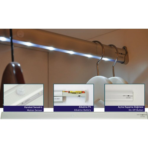 Gürçay Hirdavat Gürçay İşikli Aski Borusu Kesilebilir Pilli Sensörlü 30-35Cm