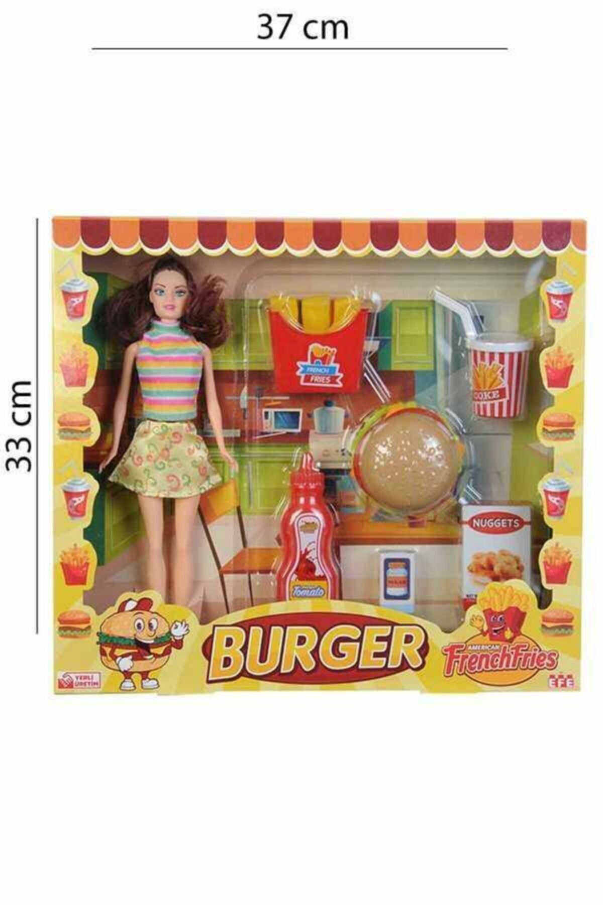 Hak İş Oyuncak Hakiş Kutulu Burger Set Li Bebeğim