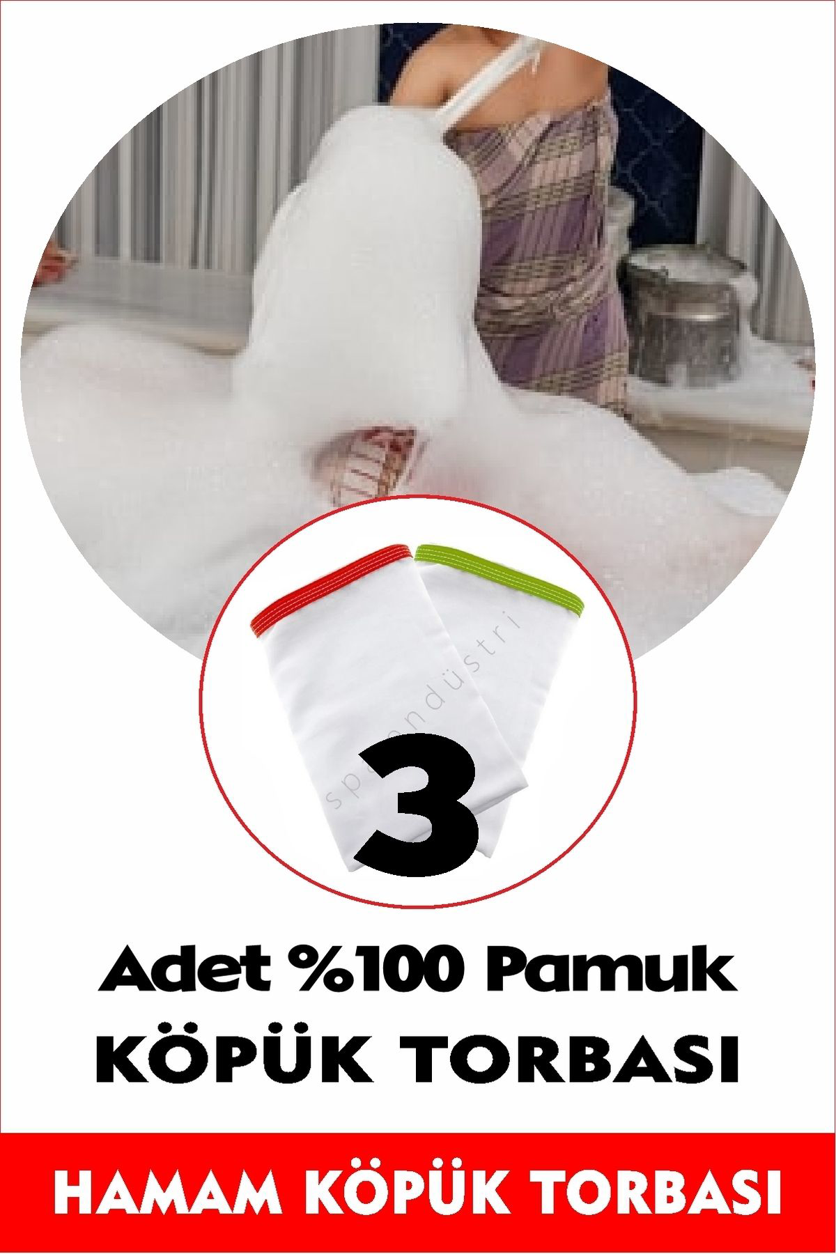 Softpell Hamam Köpük Torbasi 3 Adet % 100 Pamuk Köpük Torbasi