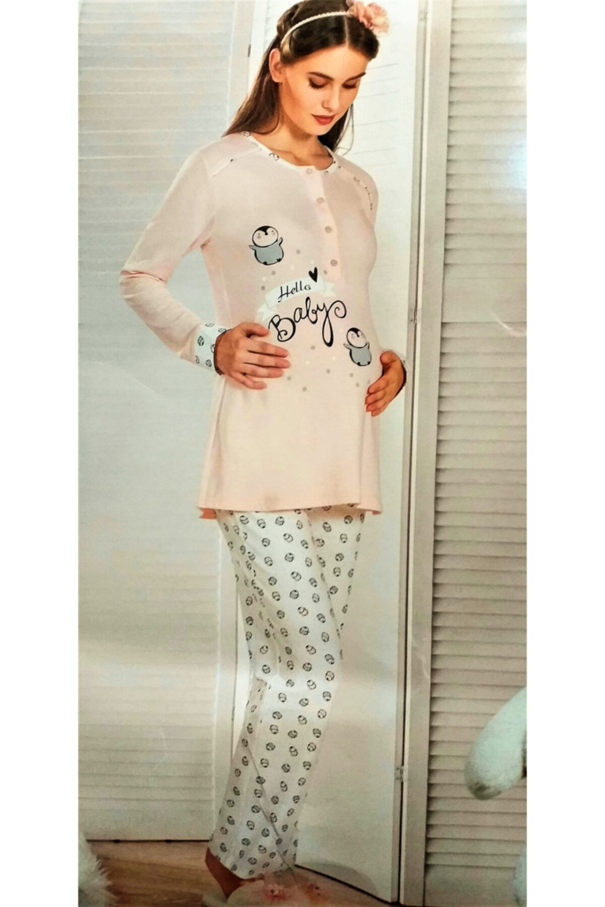 Flz Hamile Pijama Takimi Pudra
