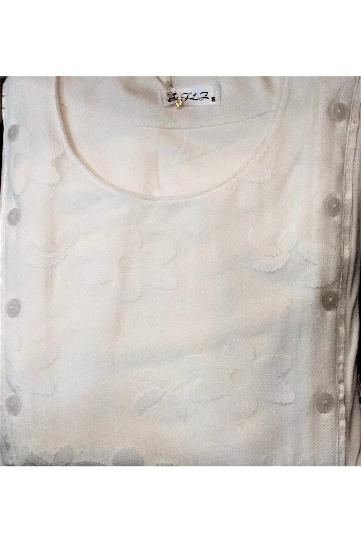 Flz Hamile Pijama Takimi Ekru