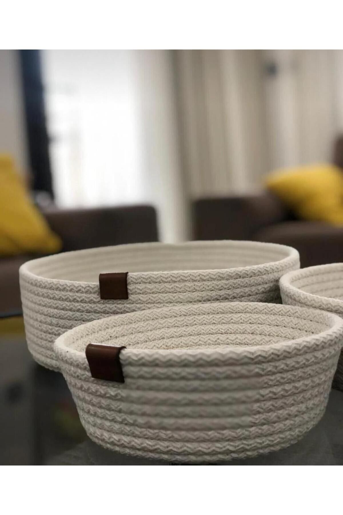Density Hasir Sepet, Çok Amaçli 3Lü El Yapimi Organizer Sepet