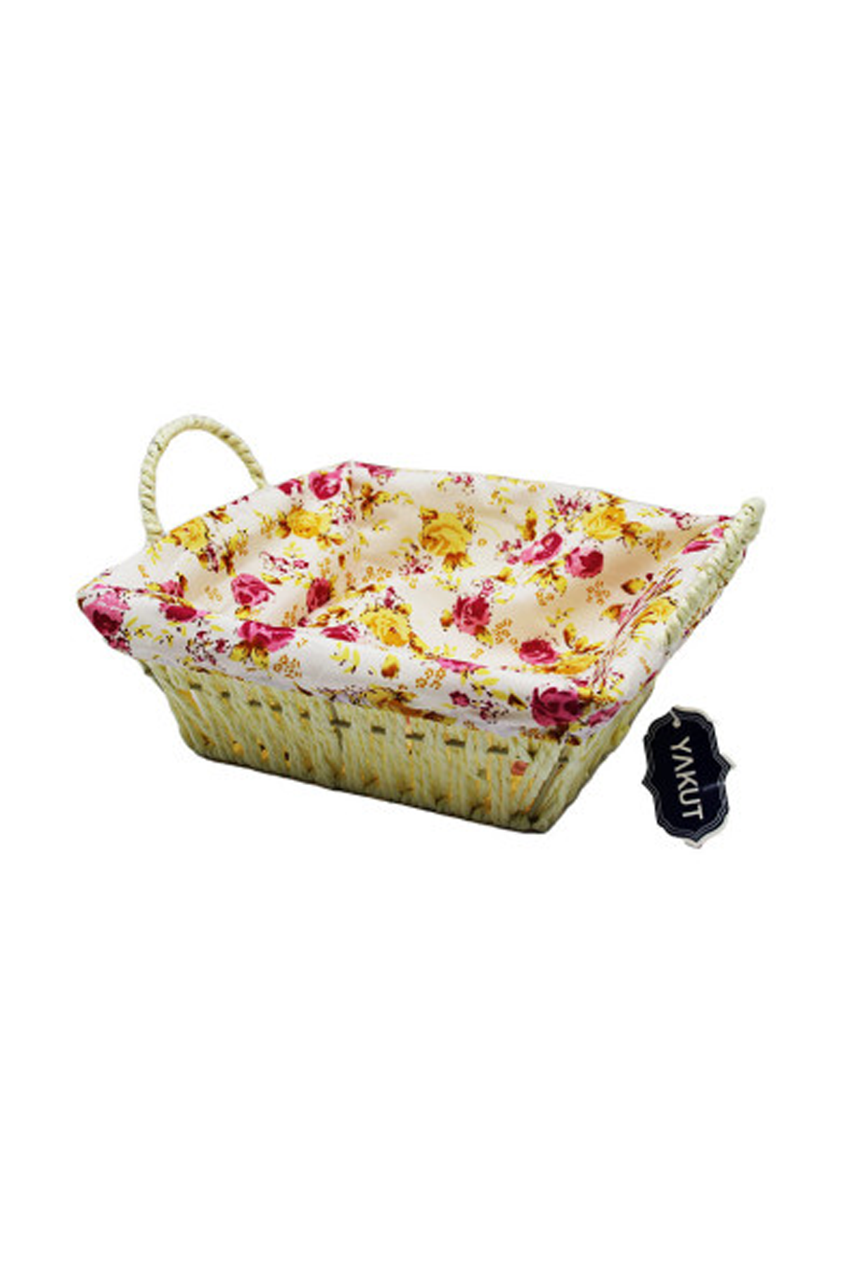 Just Cheap Store Hasirli Bezli Ekmek Sepeti Kare Renkli 8823