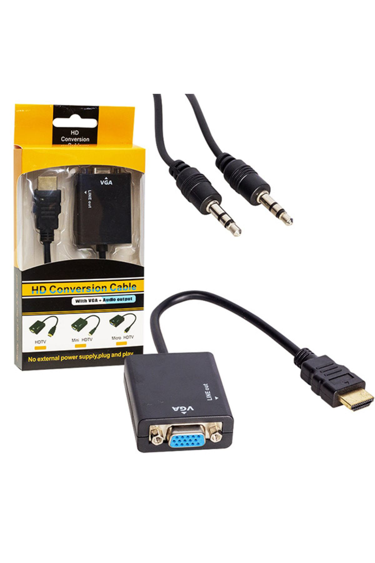 Ok Aksesuar Hdmi To Vga Çevirici Adaptör Ses Çikişli Kutulu Go50607457520