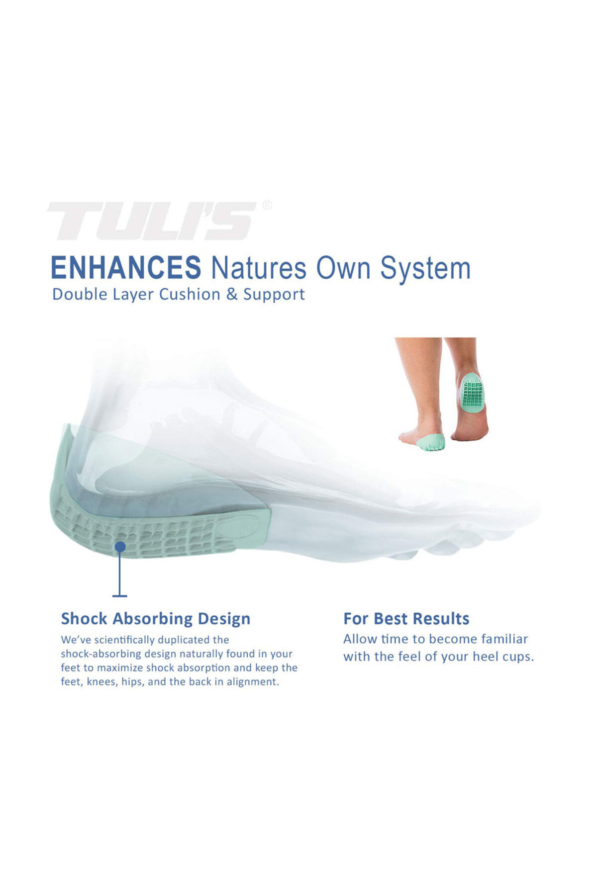 Tuli's Heel Cups Topukluk 1 Çift (80 Kg Alti Kullanim) Medium (Regular)
