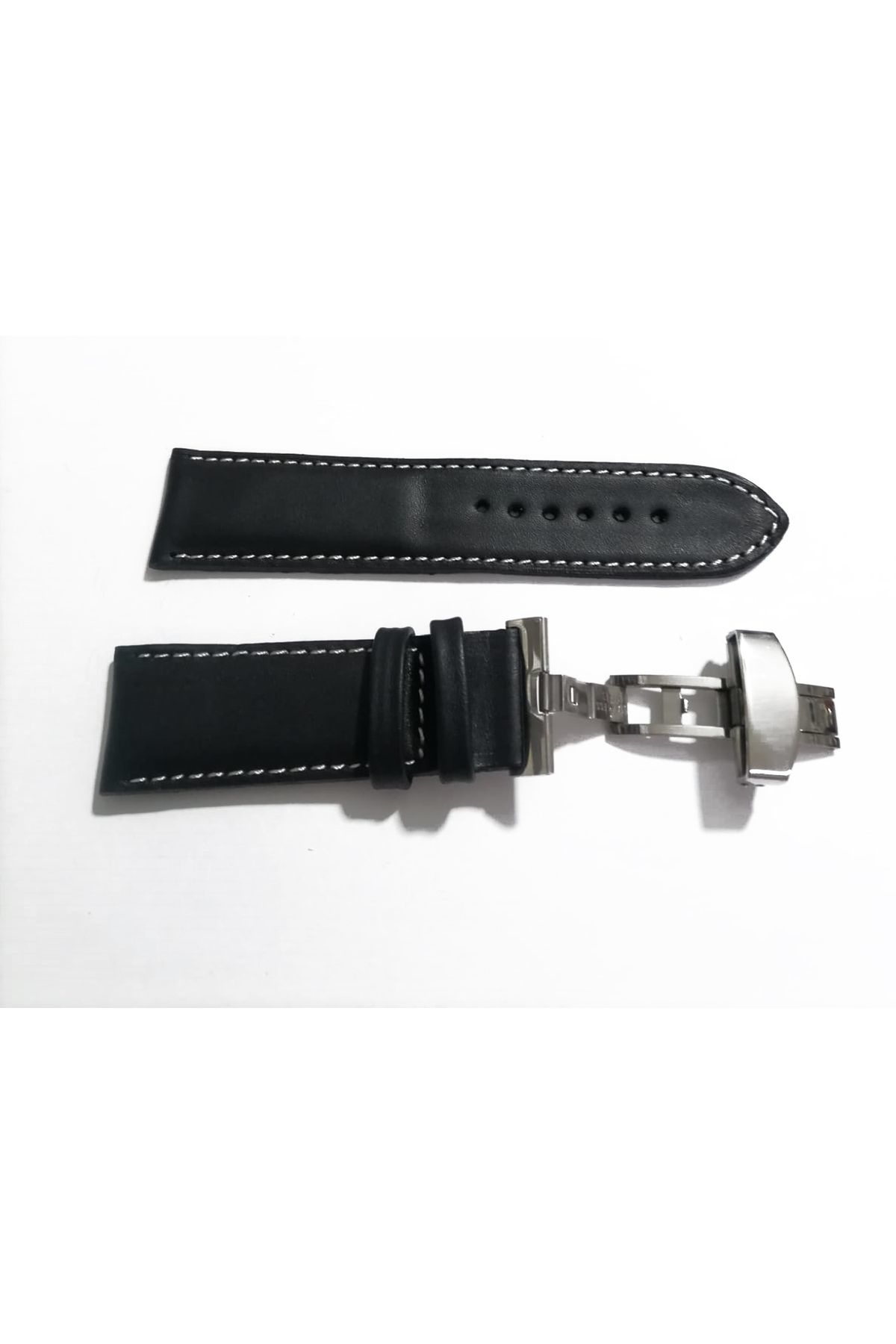 Fado Her Saate Uygun Kelebek Toka 24 Mm Hakiki Deri (249) Gumuş Toka S