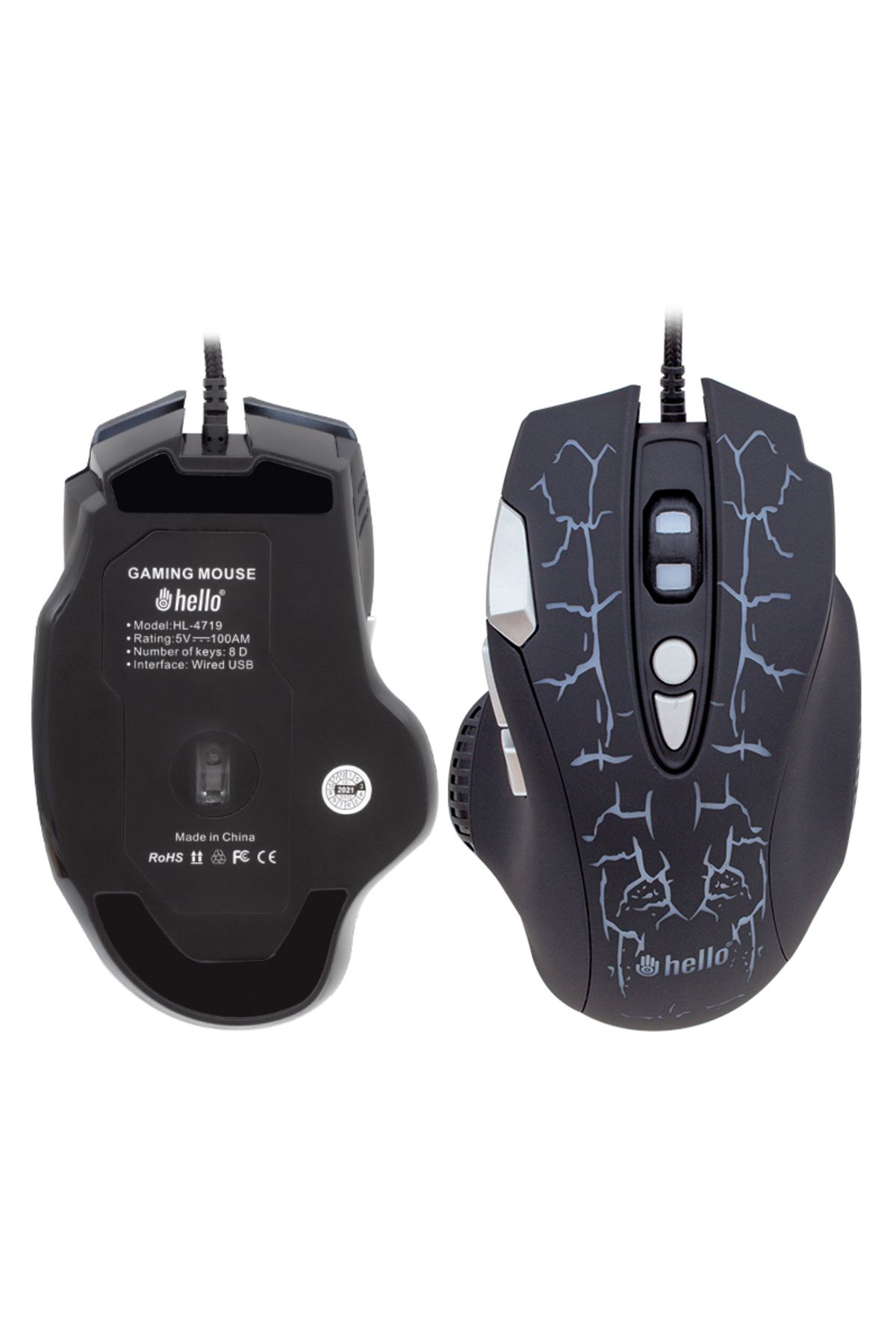 Robotrend Hl-4719 Kablolu 3600 Dpi 8Tuş Fonksiyonlu Gaming Mouse
