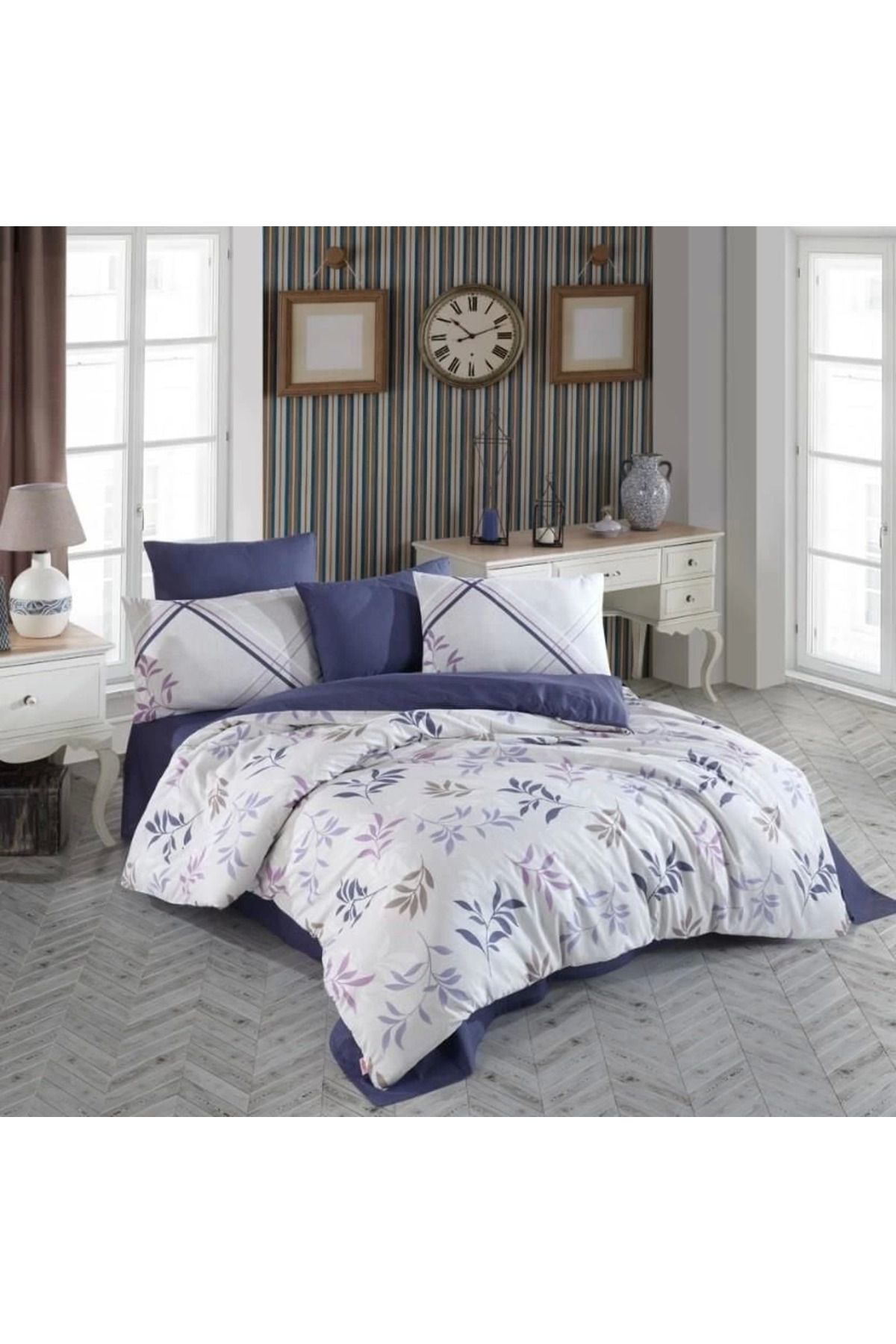 Yusuftex Hobby Çift Kişilik Ranforce Nevresim Takimi Belen Mavi