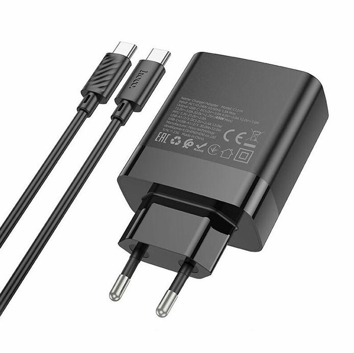 Hoco  C127a Pd45w(1C3a) Hizli Şarj Aleti + Type-C To Type-C Kablo 