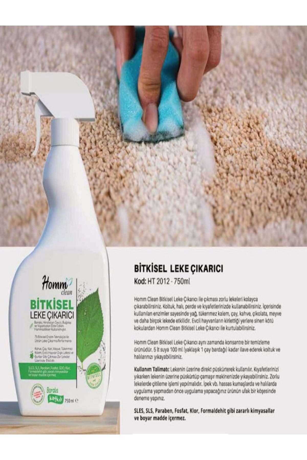 Homm Bitkisel Homm Clean Leke Çikarici 750 Ml 2 Adet