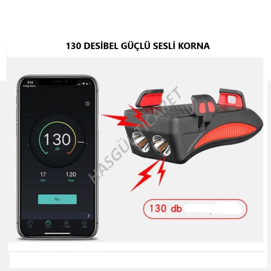 Hsgl  Bisiklet Ön Far 130 Dsb Korna Güç Kaynaği Telefon Tutucu Bis