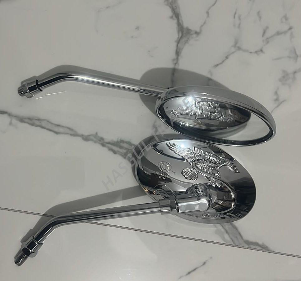 Hsgl  Motorsiklet Qy 124 Ayna Kartal Desen 10 Mm Ayna Takimi Sağ S