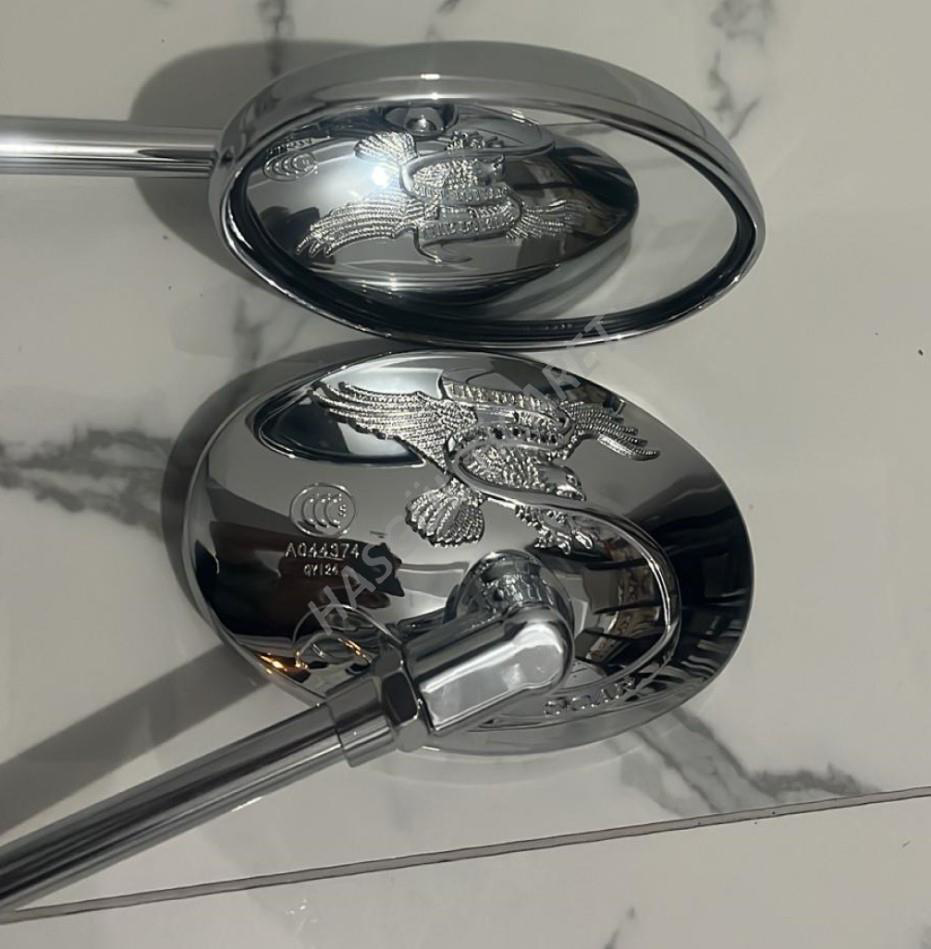 Hsgl  Motorsiklet Qy 124 Ayna Kartal Desen 10 Mm Ayna Takimi Sağ S