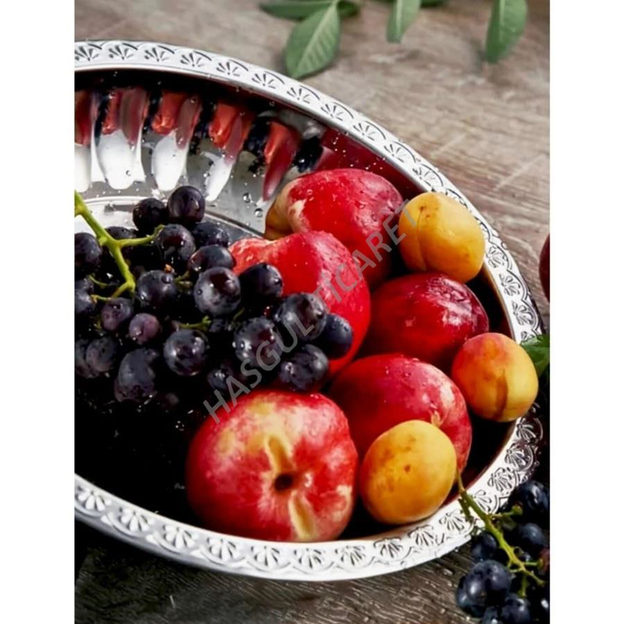 Hsgl  Paslanmaz Çelik Meyve Salata Tabaği 2'Li 23-27 Cm Misir Kase
