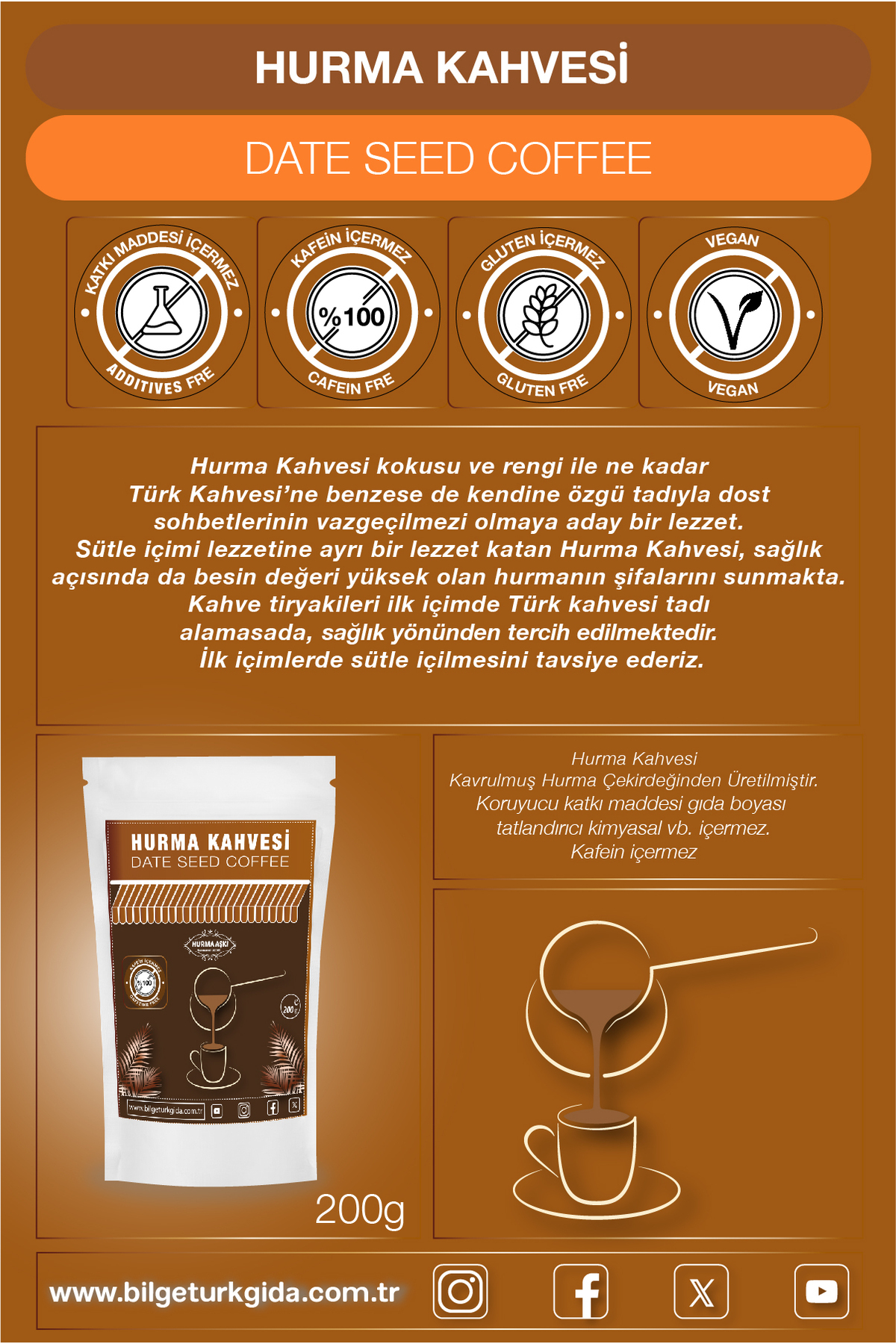 Hurma Aşki Hurma Kahvesi 200Grx3=600Gr