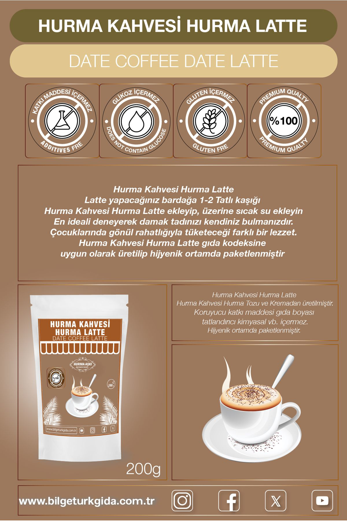 Hurma Aşki Hurma Latte 200Grx3=600Gr