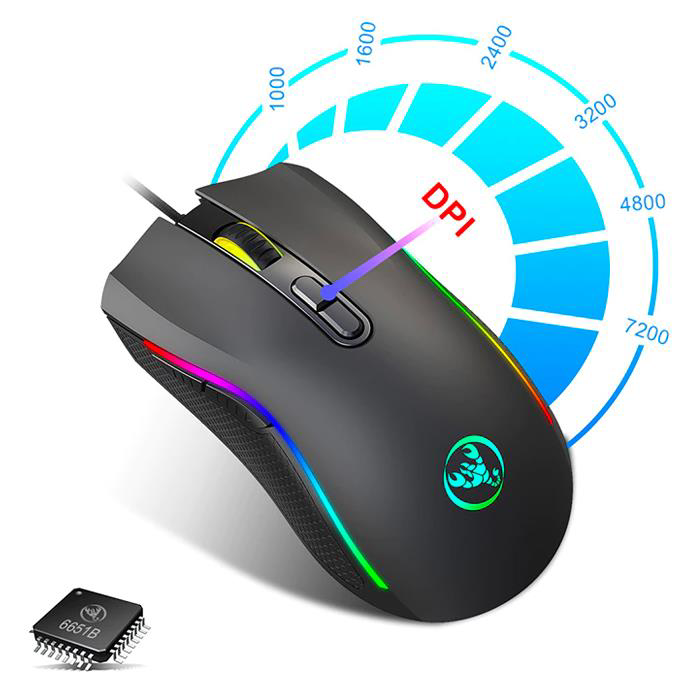 Hxsj  A869 7200Dpi Ayarlanabilir Rgb İşik Gaming Oyuncu Mouse