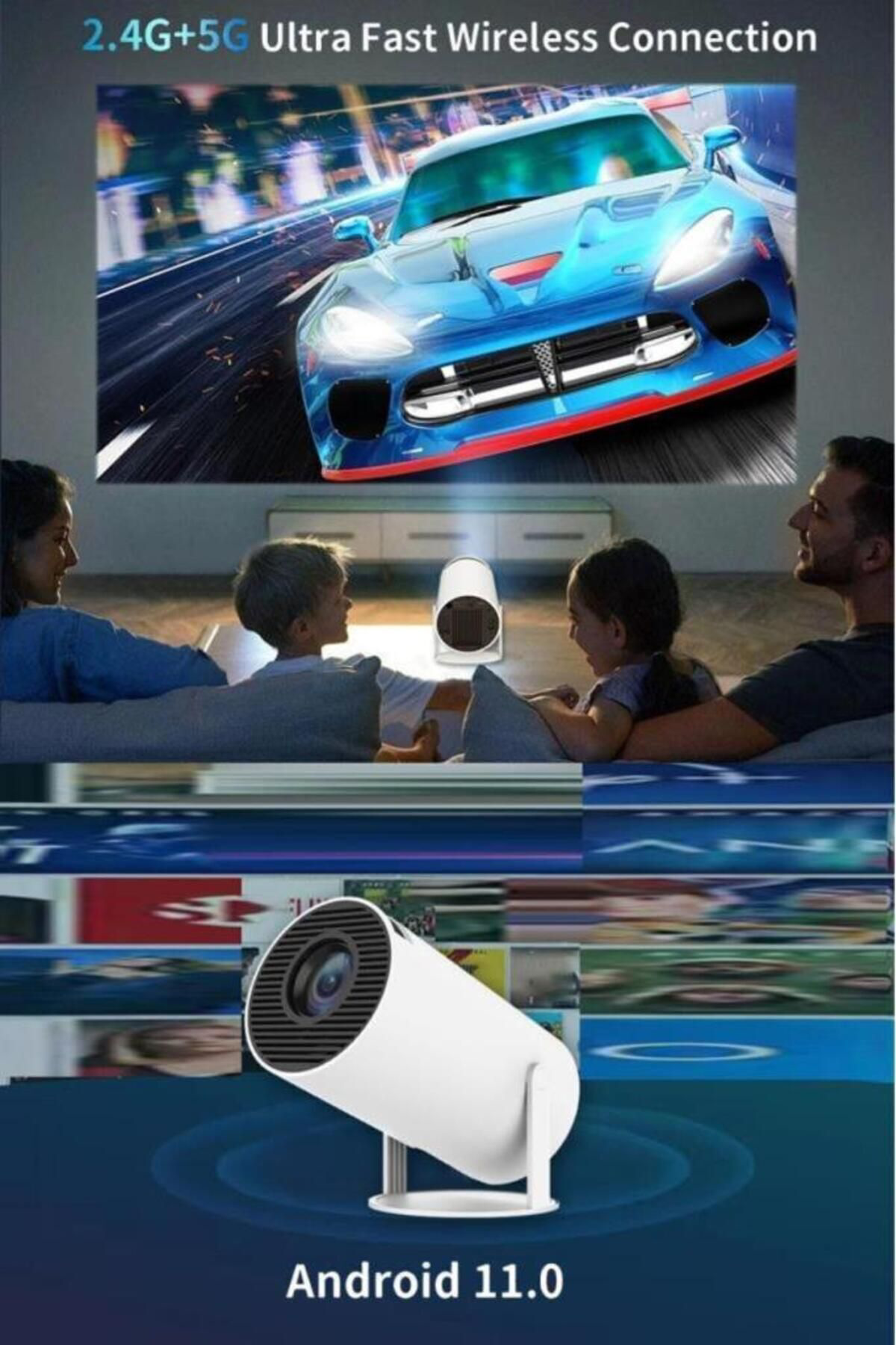 Torima Hy300t Lite Projektör Bluetooth Android 11 Akilli Wifi