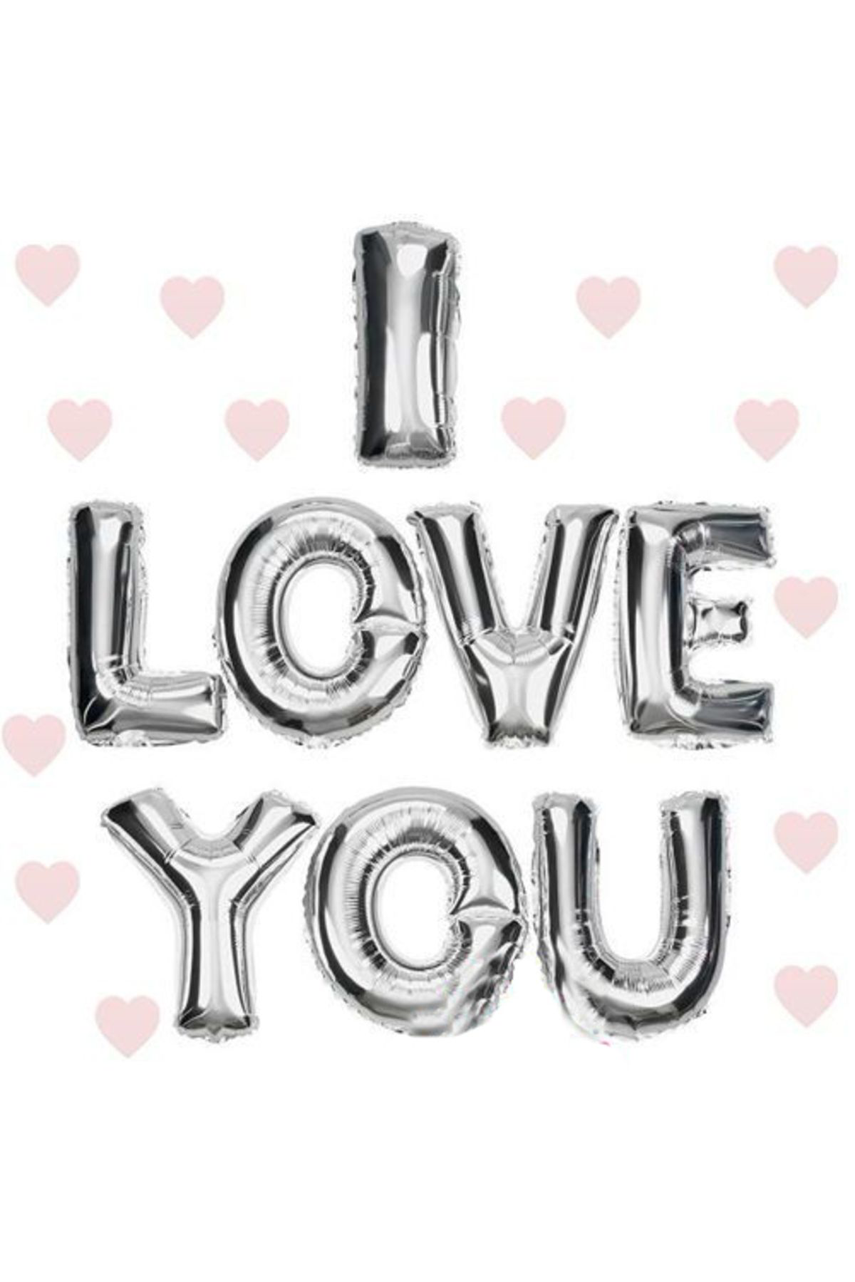 Ok Aksesuar İ Love You Folyo Balon Gümüş Renk 35 Cm  Go50607632900