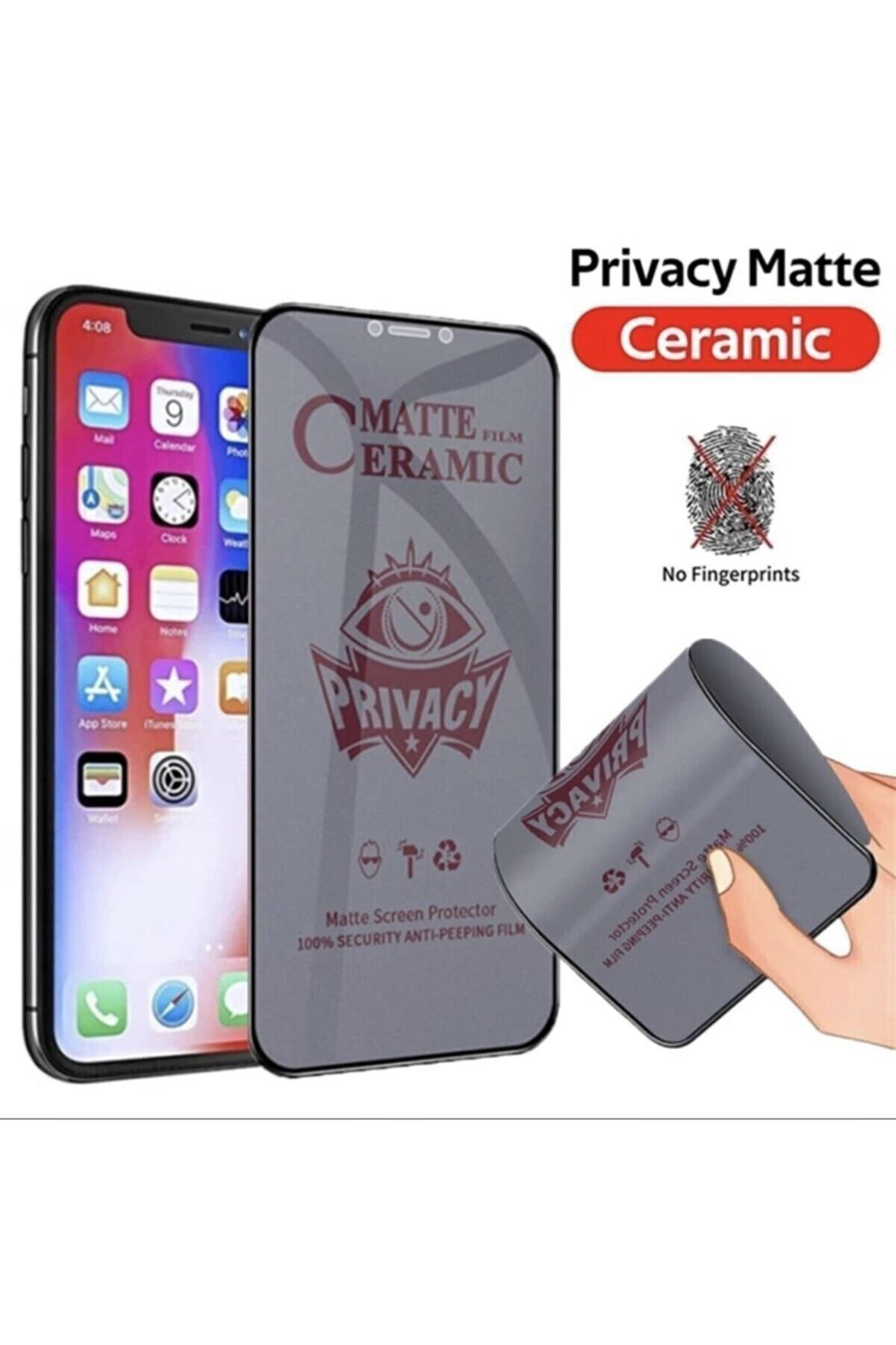 Mcasering İphone 12 Pro Uyumlu Mat Hayalet Ekran Gizli Privacy Tam Kaplayan