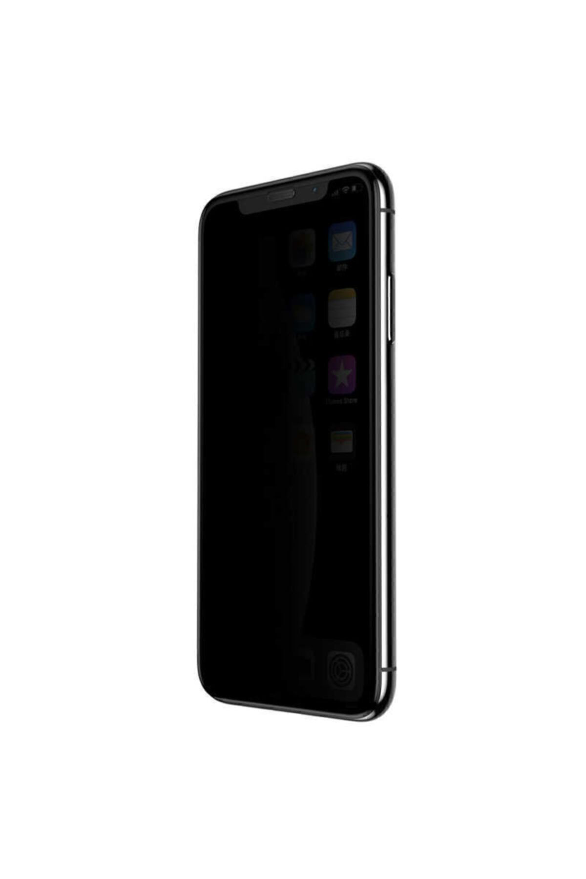 Mcasering İphone X Hayalet Cam 9D Gizli Ekran Koruyucu Cam Tam Kaplama Siya