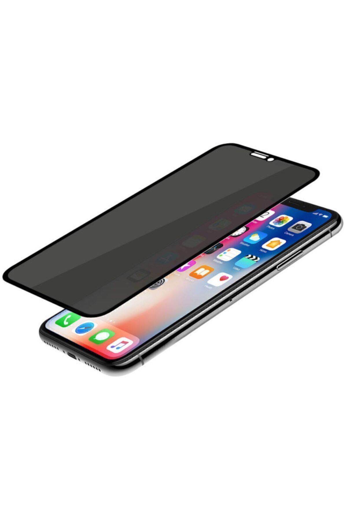 Mcasering İphone X Hayalet Cam 9D Gizli Ekran Koruyucu Cam Tam Kaplama Siya