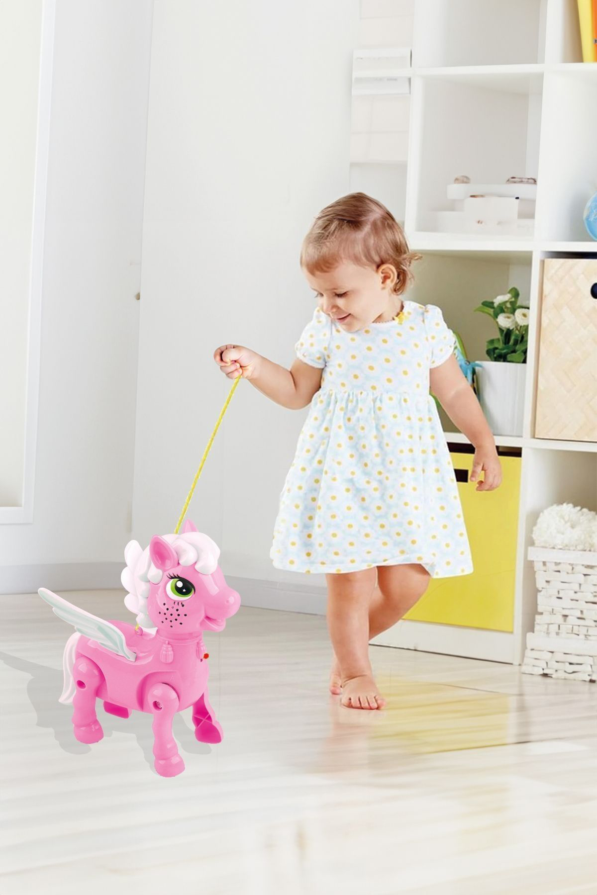 Oyuncak Store İşikli Sesli Pilli Yürüyen At Oyuncaği Pony Oyuncaği Pembe Ve Mav
