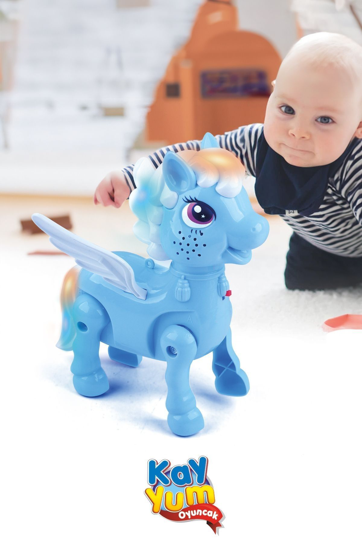 Oyuncak Store İşikli Sesli Pilli Yürüyen At Oyuncaği Pony Oyuncaği Pembe Ve Mav