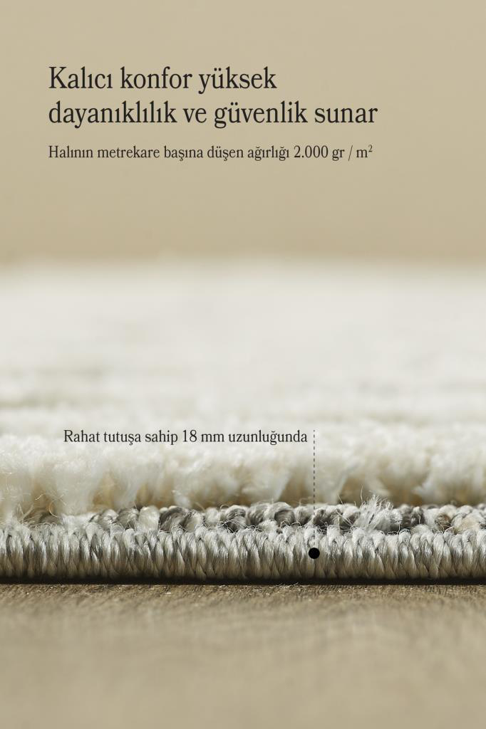 Red Hali İskandinav Hali Krem Gri Hali Yumuşak Bukleli Jut Hali Salon Kori