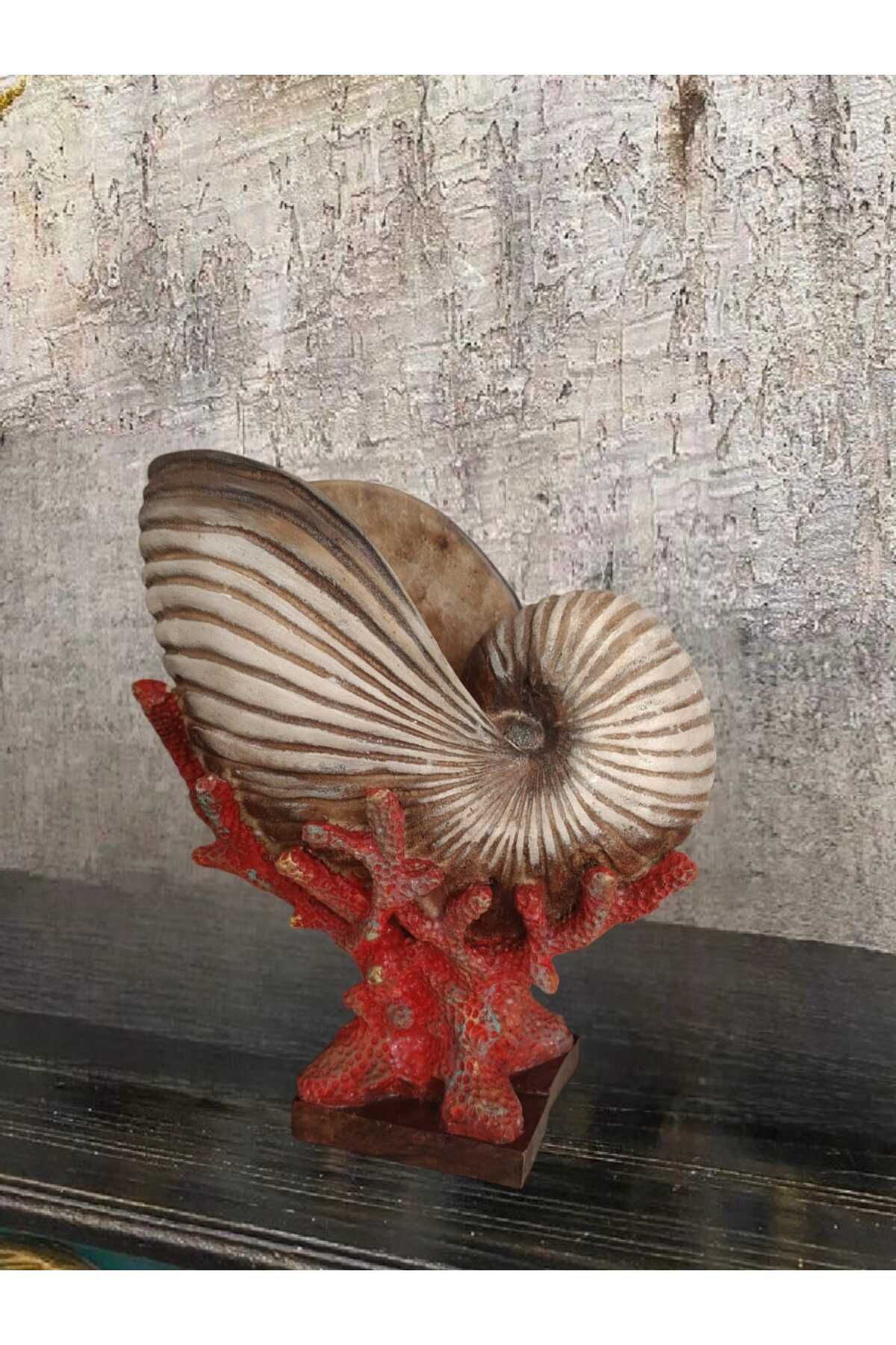Dodemert Home İstiridye Mercan Polyester Dekoratif Biblo 26 Cm X 23 Cm