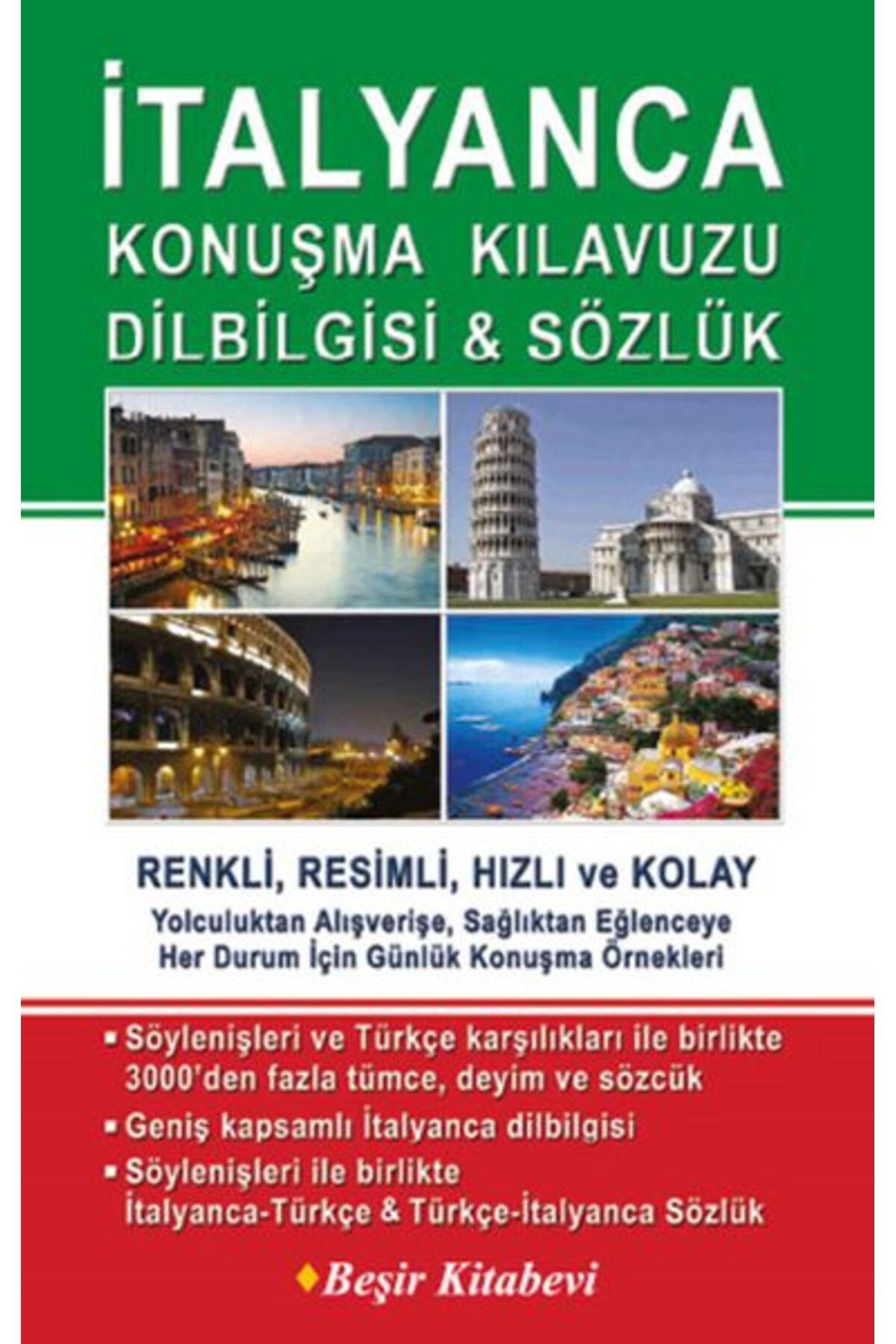Beşir Kitabevi İtalyanca Konuşma Kilavuzu Dilbilgisi Sözlük