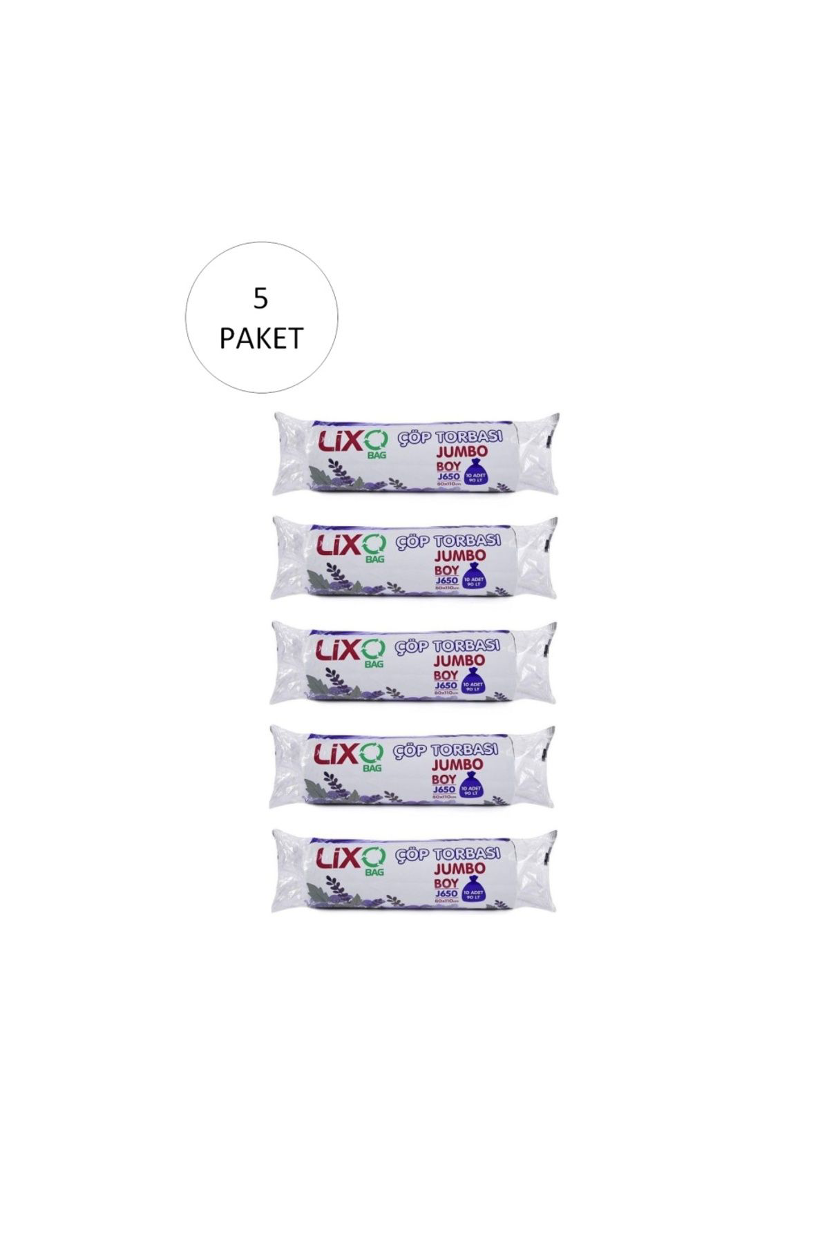 Mbb Eticaret J-650 Jumbo Boy Çöp Torbasi 80 X 110 Cm 10 Lu Rulo X 5 Paket = 50