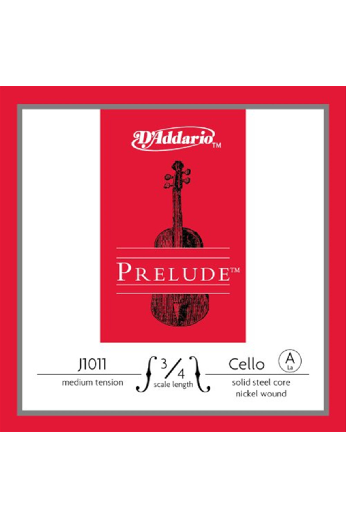Daddario J1011 3/4M Cello Tek Tel, Prelude, A-La, 3/4 Scale, Medium Te Cel