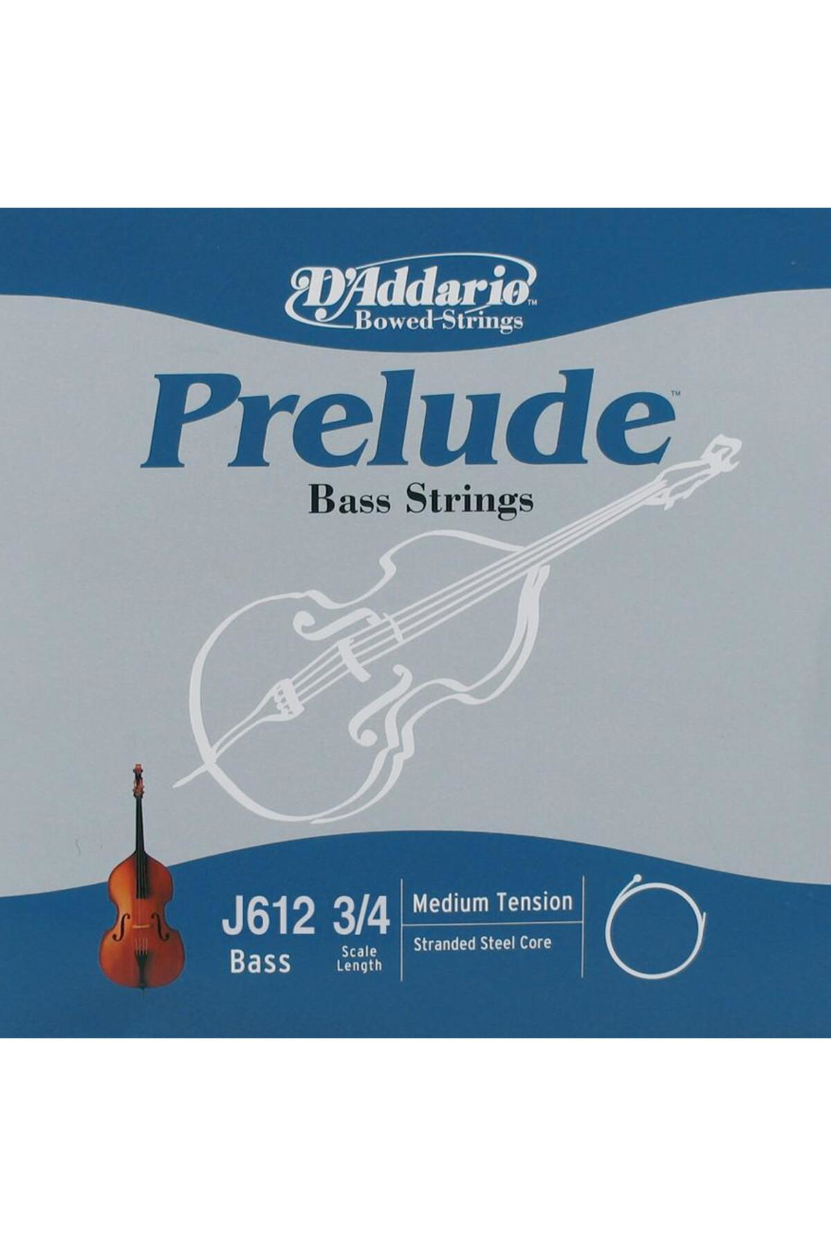 Daddario J612 Kontrabas Tek Tel, Prelude, D-(Re), Scale 3/4, Med Kontrabas