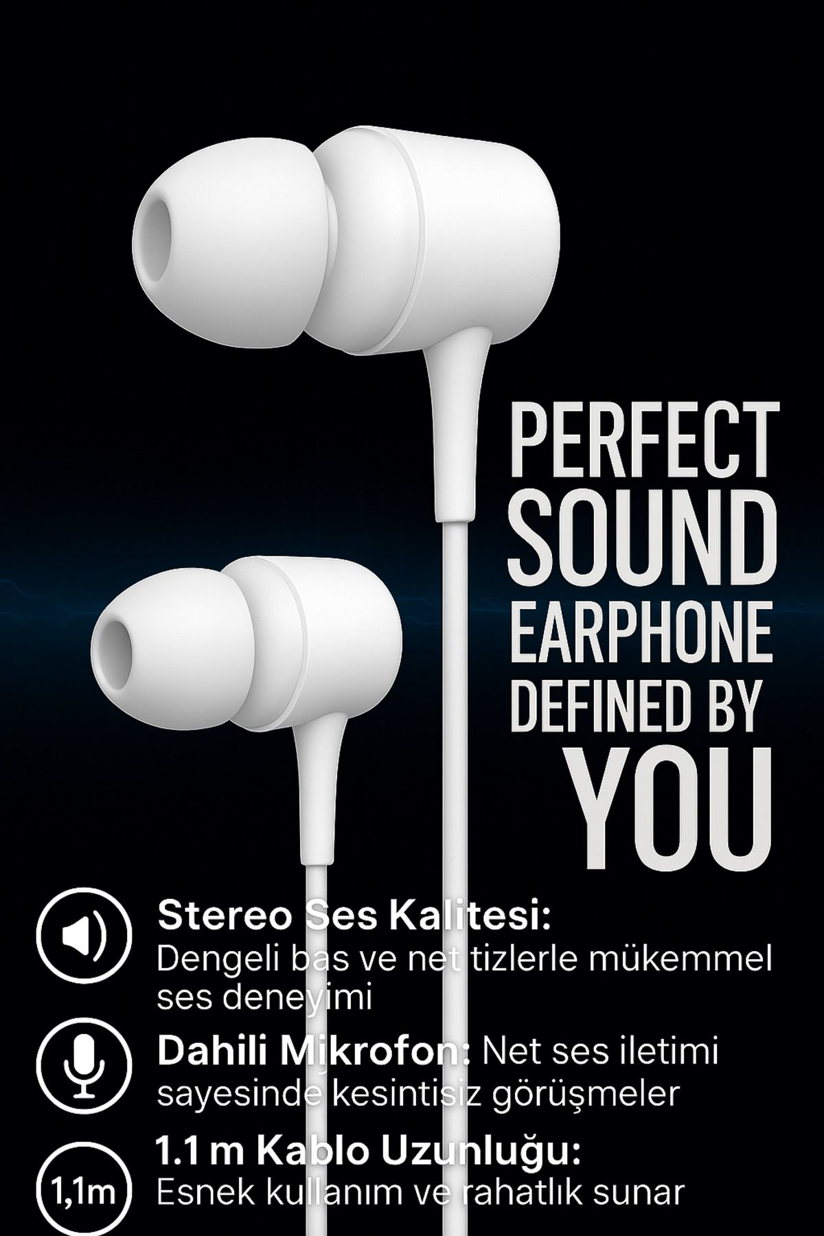 Go İthalat Japanex Piston Kulak İçi Mikrofonlu Stereo Kulaklik Kablolu= 1.1M